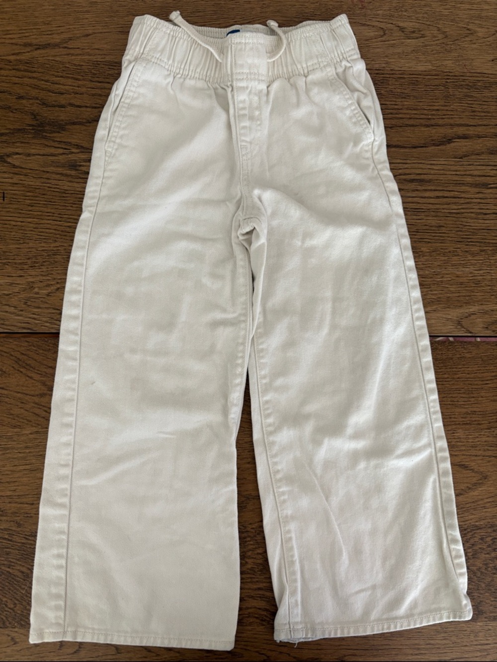 Old Navy Khaki Cream High-Rise Baggy Pants 6-7Y 100% cotton natural fibers